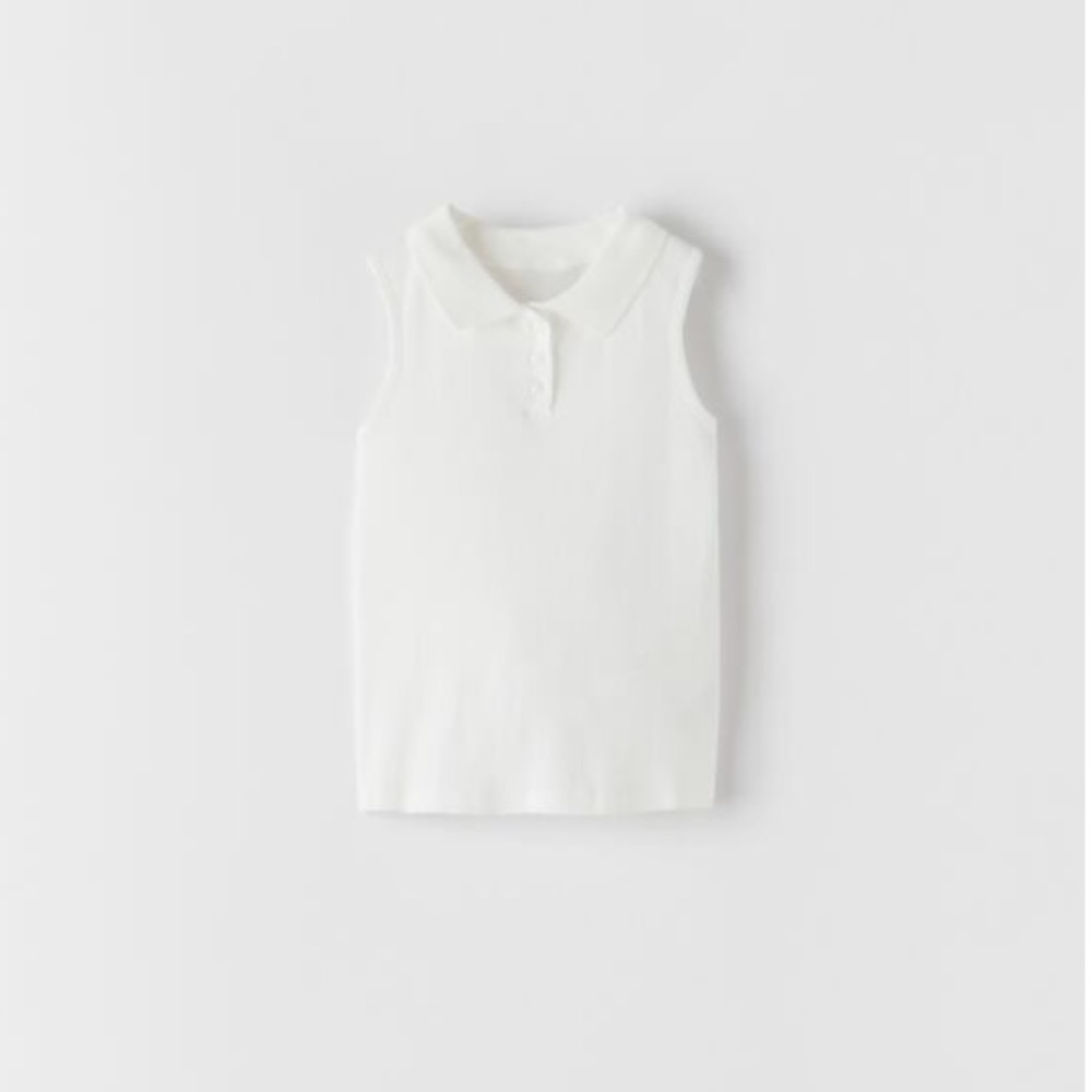 Zara Kids white collared tank